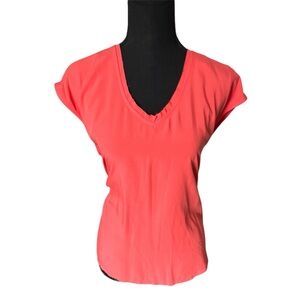 Dear John Sleeveless V-Neck Orange Top, size medium